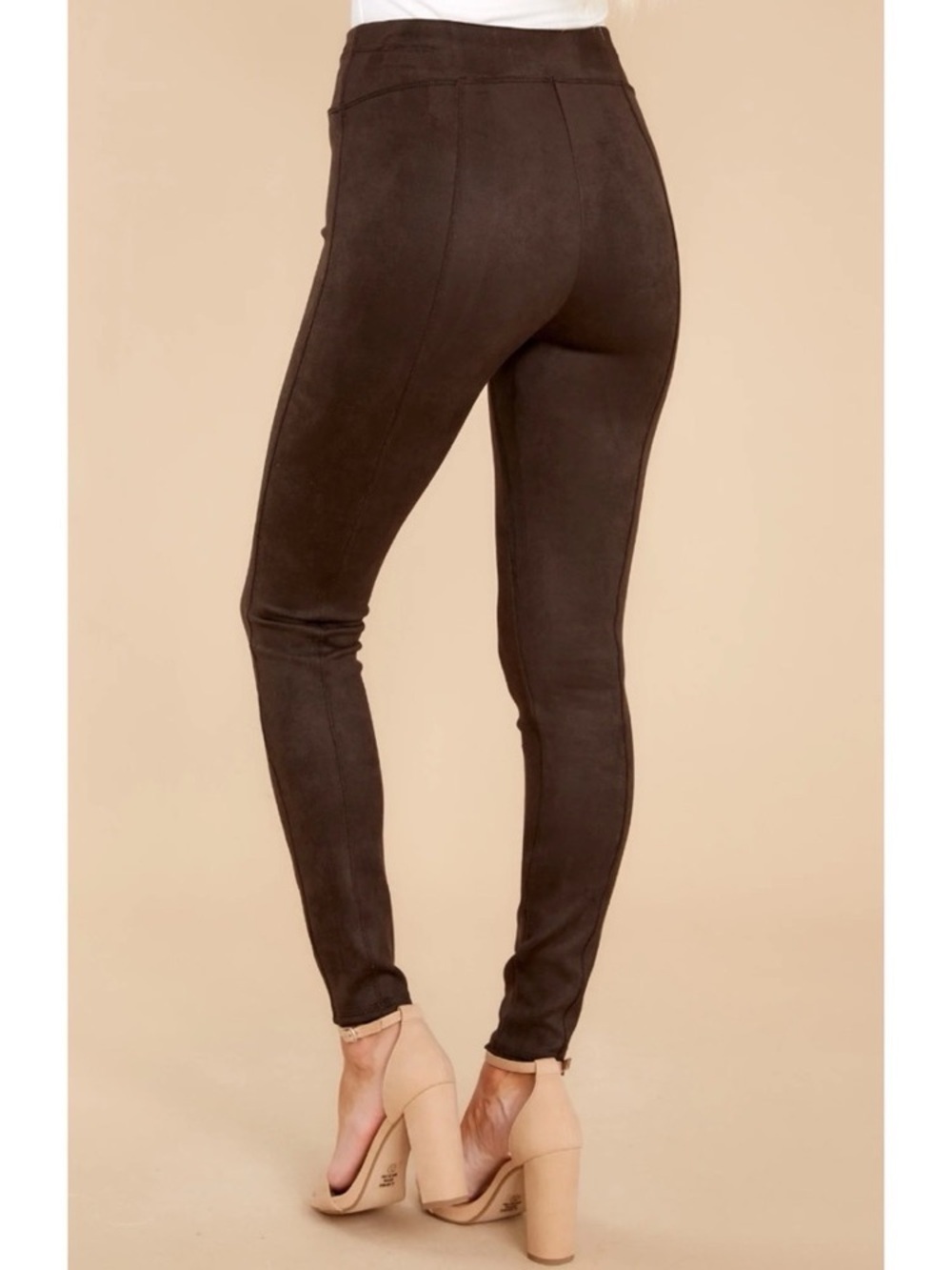 SPANX Brown Faux Suede Leggings Plus Size 1X - Picture 3 of 16